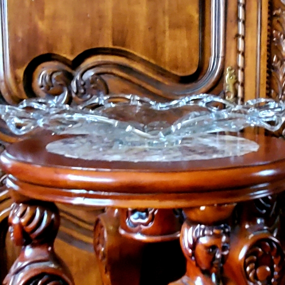 1938-1955 Murano #127 Clear Pierced Edge Large 14 3/4" Torte Plate Platter - Picture 6 of 8